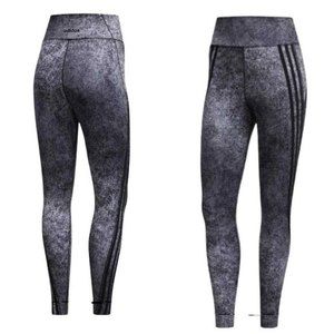 Adidas Feel Brilliant 7/8 High Rise Leggings 3 Stripes Metallic Women's Sz Small